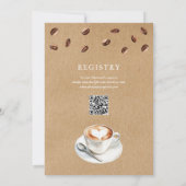 Brautparty mit QR-Code für Love Is Brewing Coffee Einladung (Rückseite)