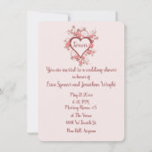 Brautparty mit romantischem Barockherz Einladung (Vorderseite)