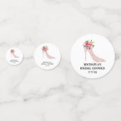 Brautparty mit rosa High Heels Konfetti (Rückseiten)