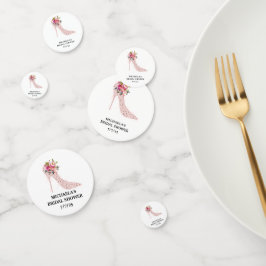 Brautparty mit rosa High Heels Konfetti