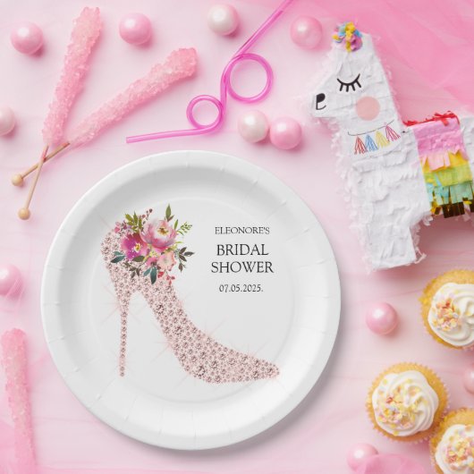 Brautparty mit rosa High Heels Pappteller (Party)