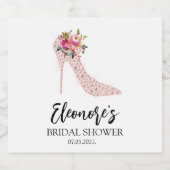 Brautparty mit rosa High Heels Schaumweinetikett (Einzelnes Label)