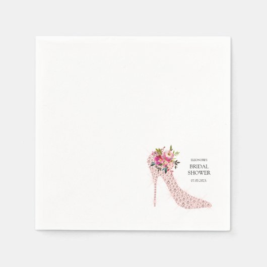Brautparty mit rosa High Heels Serviette (Vorderseite)