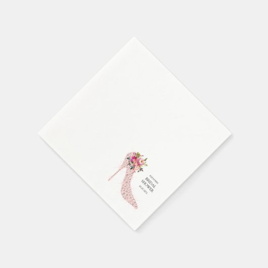 Brautparty mit rosa High Heels Serviette (Ecke)