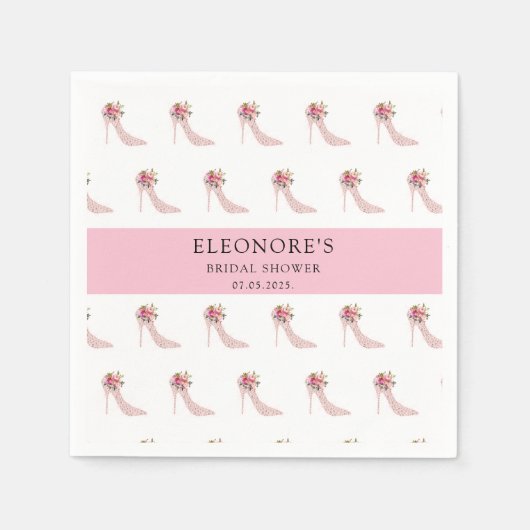 Brautparty mit rosa High Heels Serviette (Vorderseite)