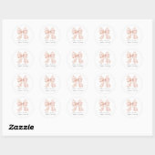 Brautparty mit rosa Schleife Runder Aufkleber (Blatt)