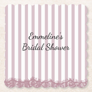 Brautparty mit rosa Streifen und Spitze Untersetzer