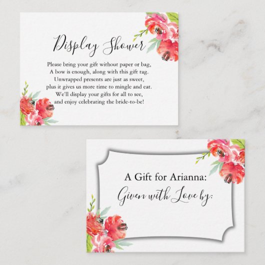 Brautparty mit rosa und roter Farbe Begleitkarte (Vorne/Hinten)