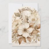 Brautparty mit Rosenrahmen und Weißrosen Einladung (Vorderseite)