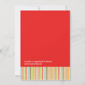 Brautparty mit roten und farbigen Streifen lädt ei Einladung (Rückseite)