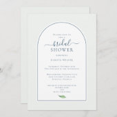Brautparty mit schlichter Farbe Grün Einladung (Vorne/Hinten)