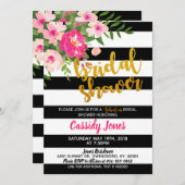 Brautparty mit schwarzen und weißen Streifen Einladung (Vorne/Hinten)