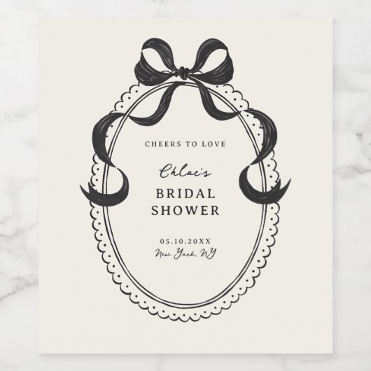 Brautparty mit schwarzer Hand Weinetikett (Einzelnes Label)