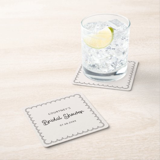 Brautparty mit skalierter Grenze trinken Untersetz Rechteckiger Pappuntersetzer (Vor Ort)