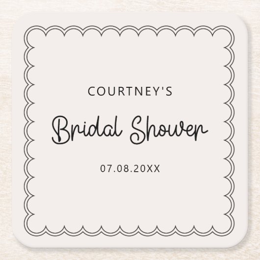 Brautparty mit skalierter Grenze trinken Untersetz Rechteckiger Pappuntersetzer (Vorderseite)