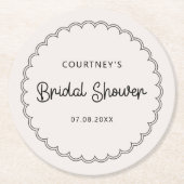 Brautparty mit skalierter Grenze trinken Untersetz Runder Pappuntersetzer (Vorderseite)