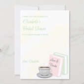 Brautparty mit Tee & Büchern Dankeskarte (Vorderseite)