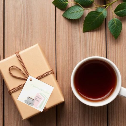 Brautparty mit Tee & Büchern Geschenkanhänger