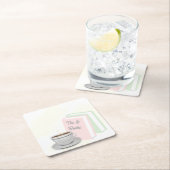 Brautparty mit Tee & Büchern Rechteckiger Pappuntersetzer (Vor Ort)