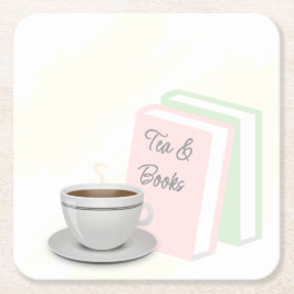 Brautparty mit Tee & Büchern Rechteckiger Pappuntersetzer