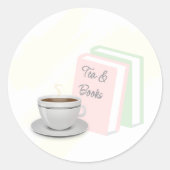 Brautparty mit Tee & Büchern Runder Aufkleber (Vorderseite)