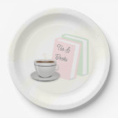 Brautparty mit Tee und Büchern Pappteller (Vorderseite)