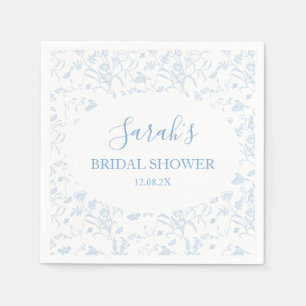 Brautparty mit Toile de Jouy Blumenmuster Serviette