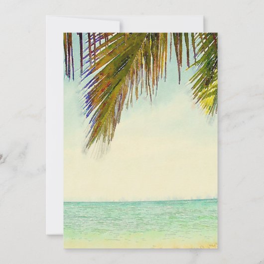 Brautparty mit tropischen Palmen Einladung (Rückseite)