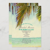 Brautparty mit tropischen Palmen Einladung (Vorne/Hinten)