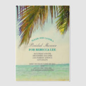 Brautparty mit tropischen Palmen Pergament Einladungen (Vorderseite)
