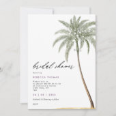 Brautparty mit tropischer Palme Einladung (Vorderseite)