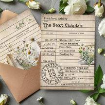 Brautparty mit Vintage-Bibliotheks-Karte und flora