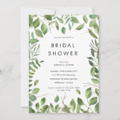 Brautparty mit Wasserfarbenleafe Einladung (Vorderseite)