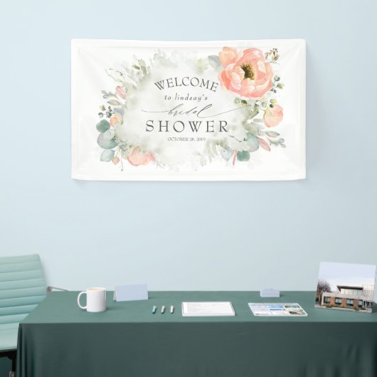 Brautparty mit weichem Pfirsich Banner (Messeveranstaltung)