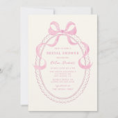 Brautparty mit weichem, rosafarbenem, handgezogene einladung (Vorderseite)