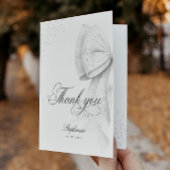 Brautparty mit weißem Bogen geklappt Dankeskarte