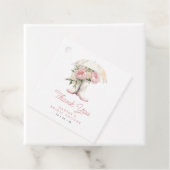 Brautparty mit weißen Regenbooten und rosa Peonies Geschenkanhänger (Beispiel)