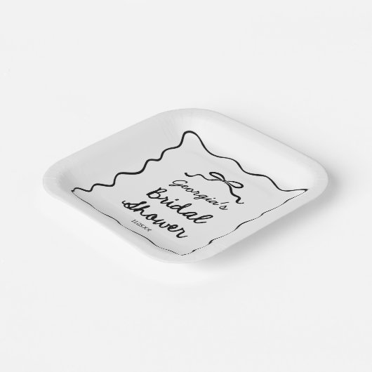 Brautparty mit weißer Hand Pappteller (Gewinkelt)