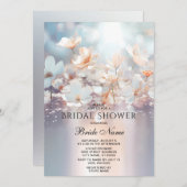 Brautparty mit weißer Pfirsichblüte Einladung (Vorne/Hinten)