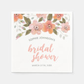 Brautparty mit zartem Blumenmotiv Serviette (Vorderseite)