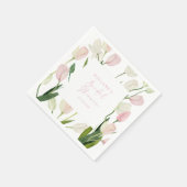 Brautparty mit zarten rosa Tulpen Serviette (Ecke)