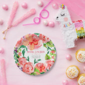 Brautparty-Mittagessen-Rosa-Lavendel-modernes Pappteller (Party)