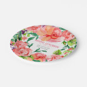 Brautparty-Mittagessen-Rosa-Lavendel-modernes Pappteller (Schrägansicht)