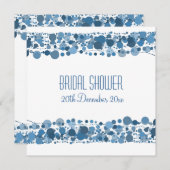 Brautparty Modern Dots Blue Einladung (Vorne/Hinten)