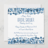 Brautparty Modern Dots Blue Einladung (Rückseite)