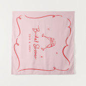 Brautparty modern natürlich elegant handgeschriebe wandteppich (Vorderseite (Horizontal))