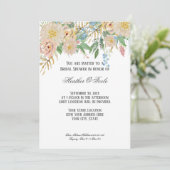 Brautparty Moderne Aquarellfarben Rose Gold Flora Einladung (Stehend Vorderseite)