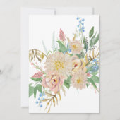 Brautparty Moderne Aquarellfarben Rose Gold Flora Einladung (Rückseite)