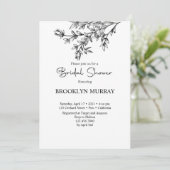 Brautparty, moderne Bridal, Schwarzweiß Einladung (Stehend Vorderseite)