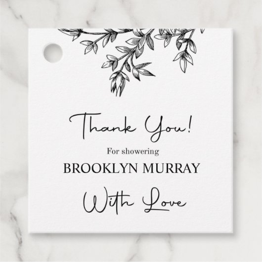 Brautparty, moderne Bridal, Schwarzweiß Geschenkanhänger (Vorderseite)